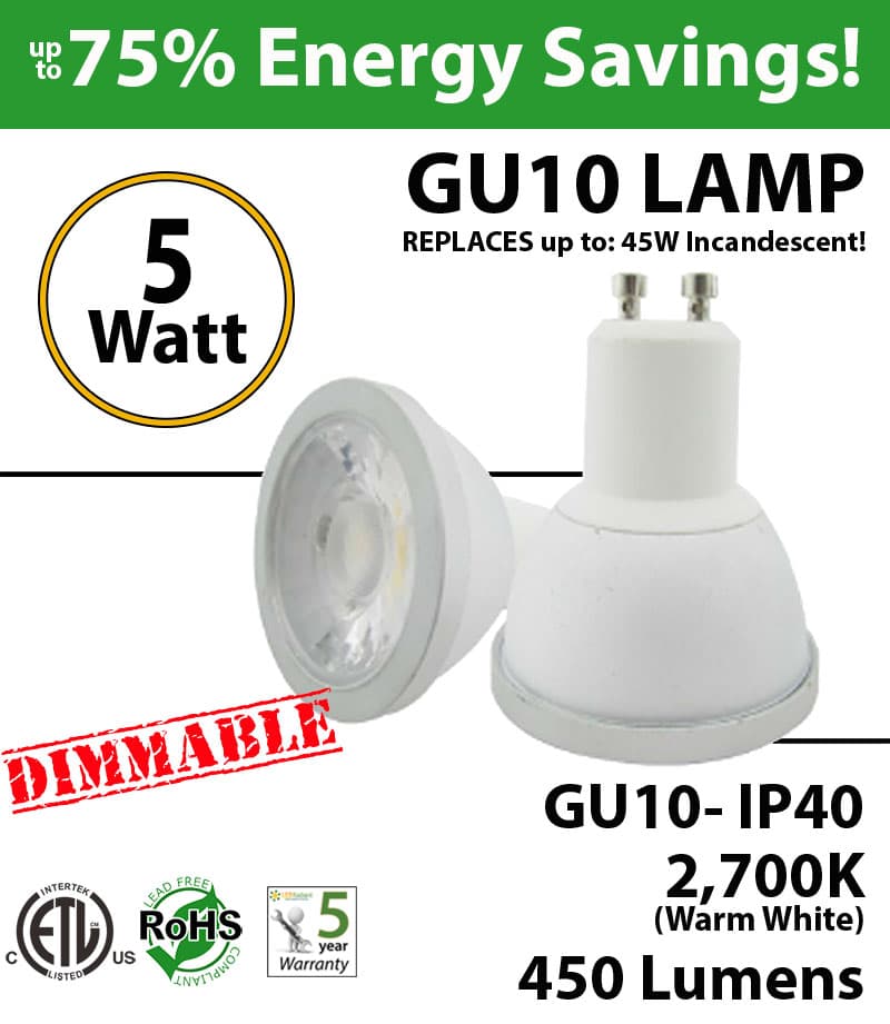 PAR16 GU10 7W, 550Lm  COB 4000K UL thumbnail 5
