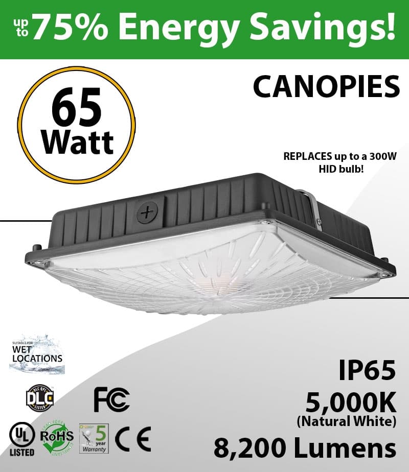 LED Garage Light | 65W 8200 Lumens 5000K   thumbnail 5