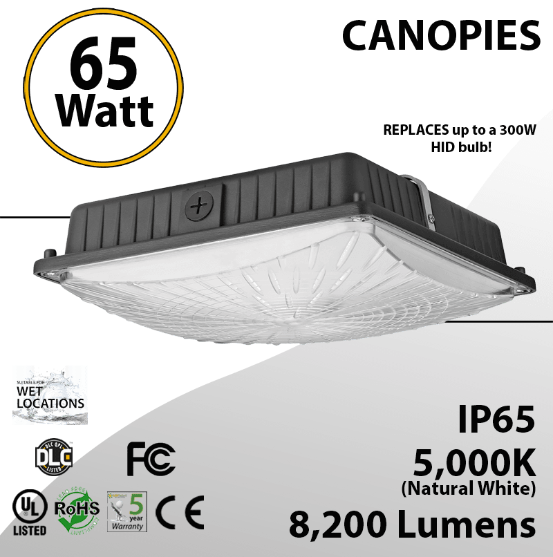 LED Garage Light | 65W 8200 Lumens 5000K  