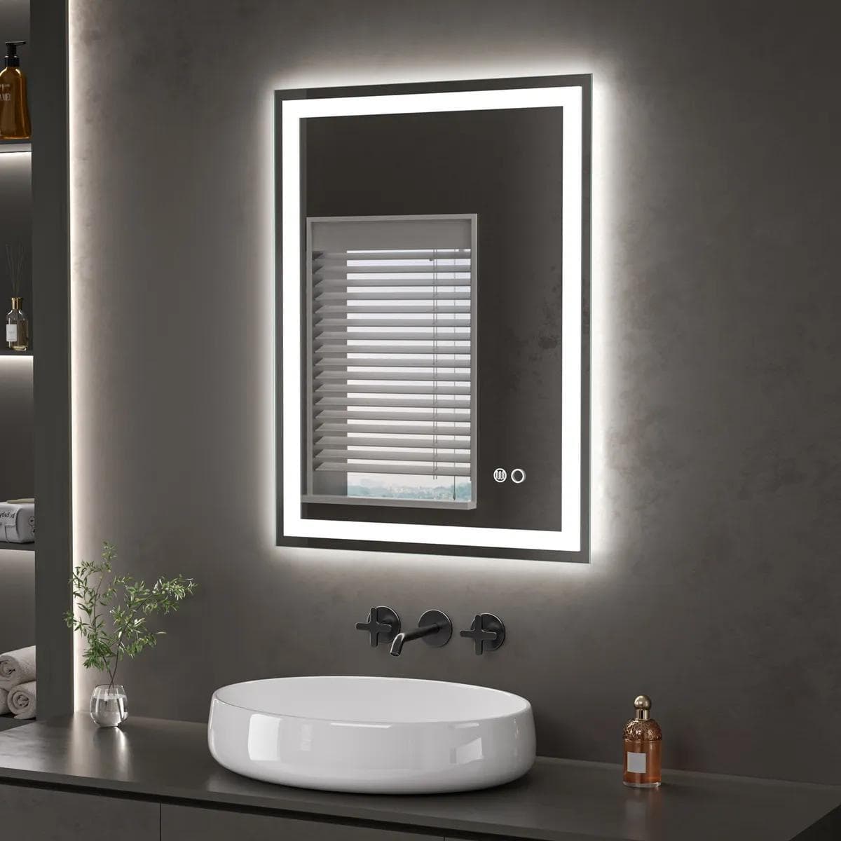 LED Smart Digital Touch Wall Mirror 35W 1250Lm thumbnail 3