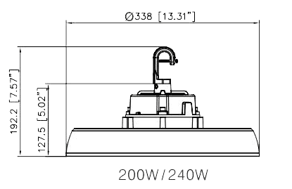 UFO Light LED High Bay 200W 240W Motion Sensor Ready 28000Lm or 33600Lm 5000K thumbnail 4