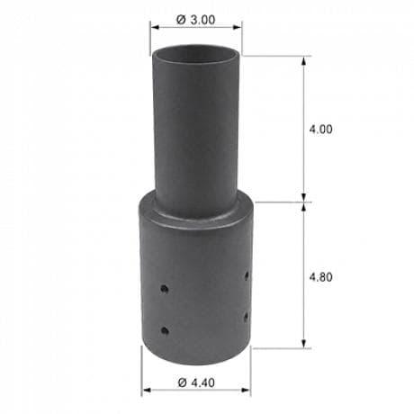 Light Pole Tenon Reducer for 4" Round Pole to 3" Black thumbnail 3