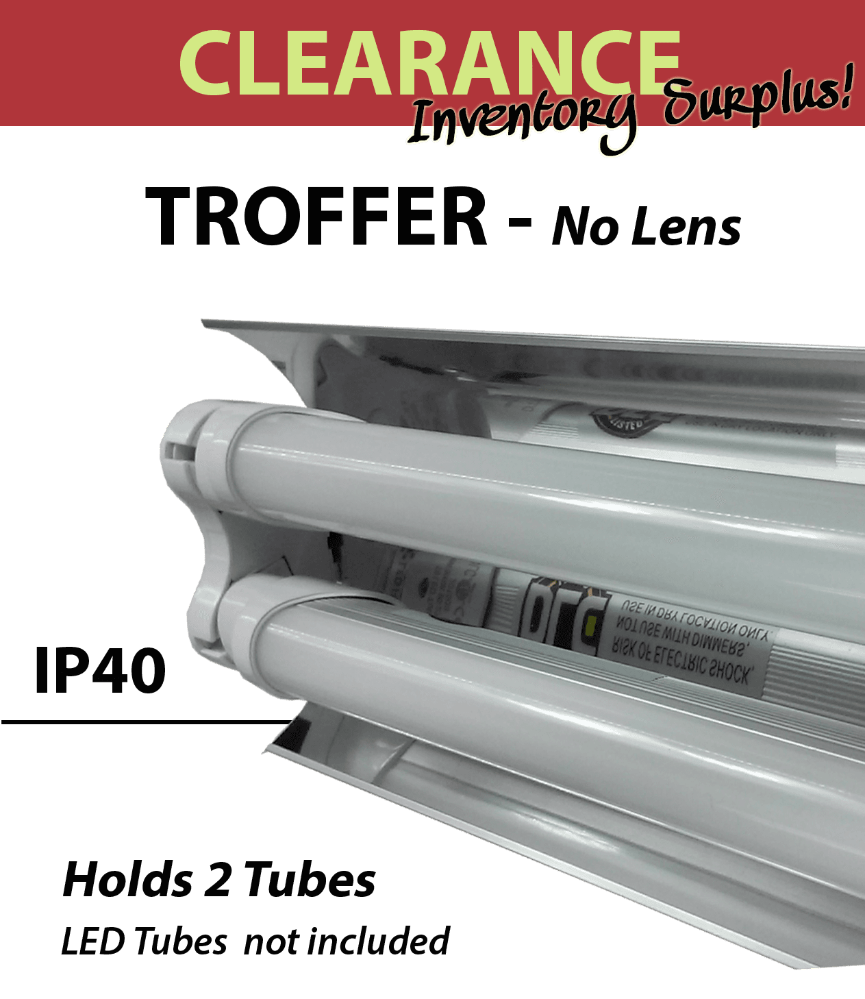 Shoplight open fixture, no lens for 2  4FT LED tubes thumbnail 5