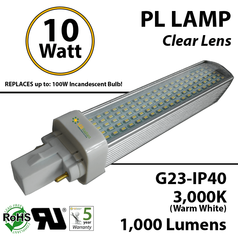 10W PL LED Bulb lamp 1000Lm 3000K G23 IP40 UL.  Direct Line (Remove Ballast) thumbnail 11