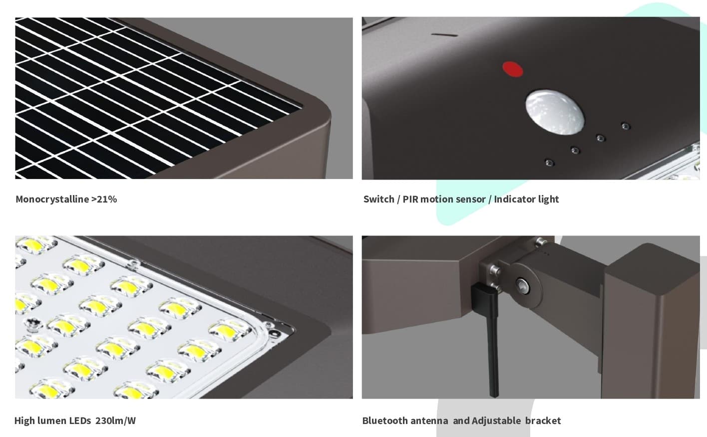 Solar Street Light 30W 5000Lm 2700K-5700K Smart Operation thumbnail 2