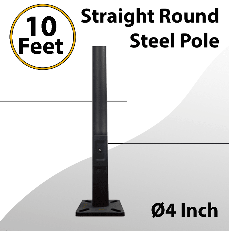 Light Post 10Ft Tall x 4 Inch 11G Wall Straight Round Steel Dark Bronze — image 1