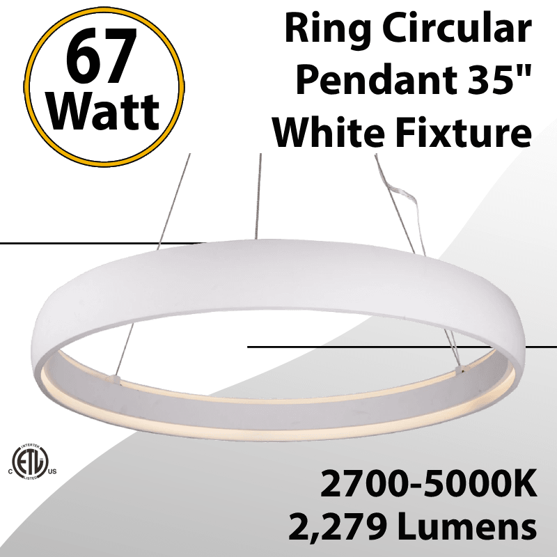 Ring Circular Pendant White 35"  67W 2279Lm 2700-5000 Tunable — image 1