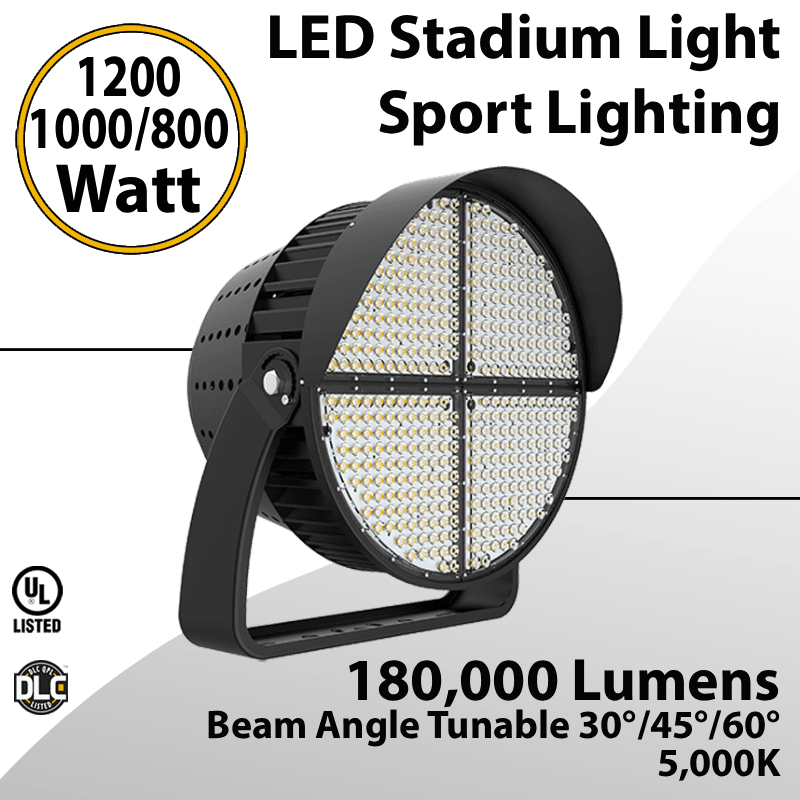 Stadium Lighting Tunable 1200/1000/800W 5000K 18000Lm 30/45/60° Tunable — image 1