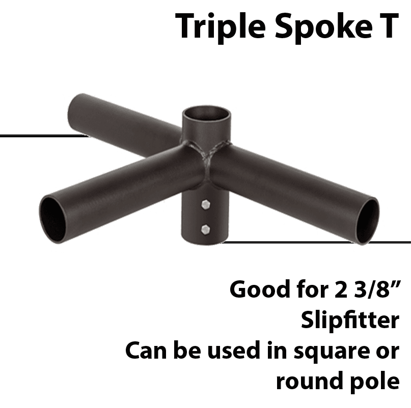 Triple Spoke T 2x180° and 1 90°