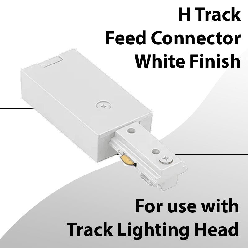 H Track 120V Live Floating Feed Canopy Connector - White Finish