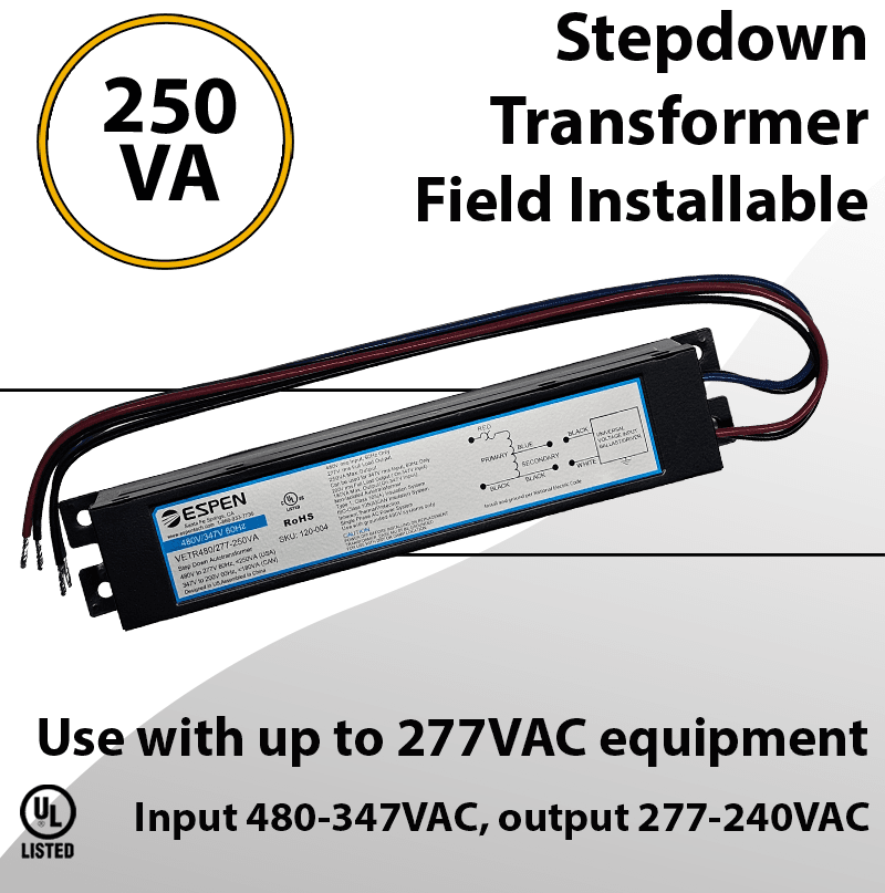 Step Down Transformer 480V to 277-240VAC 250VA — image 1
