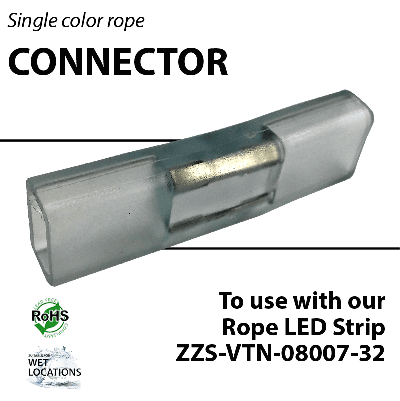 Connector for Single Color Rope Light (ZZS-VTN-08007-32)