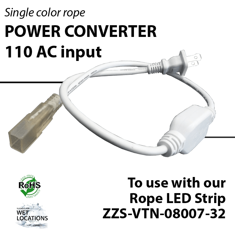 110 AC Input Power Converter For Single Color Rope ZZS-VTN-08007-32