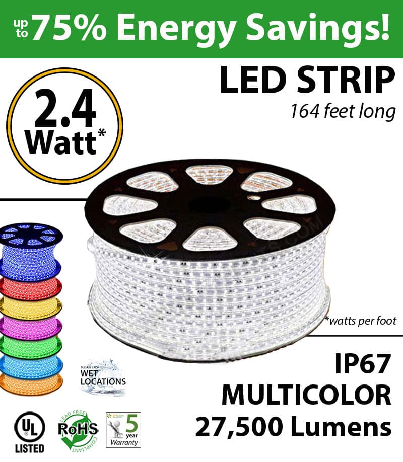 FIXTURE FOR SEATWALL ARCHES with 20' whip SJOOW for electrical connection and IP68 UL Type 6 box for driver and controller. IP64 aluminum profile with lens and IP68 LED RGB strip for 2 layers of protection. — image 1