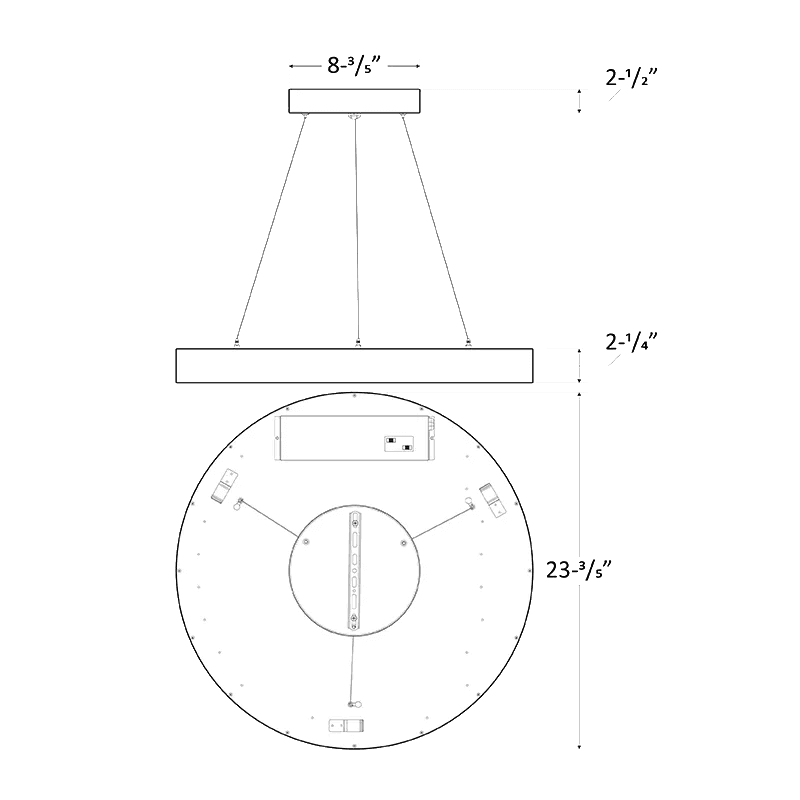 Led Circular Pendant White 48" 100/80/60W 11000Lm 3/3.5/4K Tunable