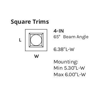LED Downlight 4 Inch Square Trim