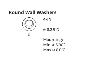 LED Downlight 4 Inch Round Wall Washer Trim