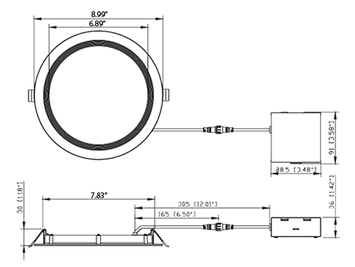 Round Downlight 8" 18W 1420Lm 5CCT Adjustable
