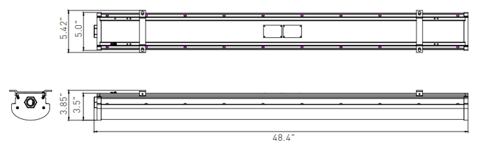 LED Explosion Proof Light Linear Class 1 Div 2 60W 8400Lm