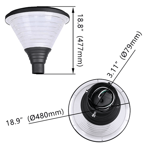 Top Post Light 100W LED 13210 Lumen 5000K