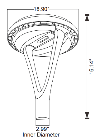 Solar Post Lamp Round 12W 1500LM With Smart Control