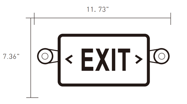 EXIT sign Green with Emergency Light Combo 90 minute discharge 3.5W with Battery