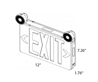 LED EXIT sign with Emergency Light Combo 90 minute discharge 3.5W with Battery