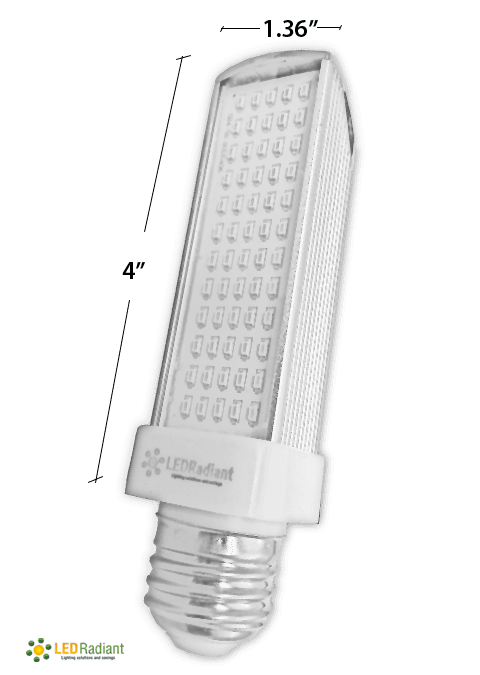 6W PL LED Bulb lamp 6500K E26 UL. Direct Line (Remove Ballast)