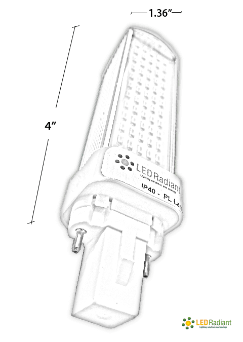 6W PL LED Bulb lamp 650Lm 4000K G23 IP40 UL. Direct Line (Remove Ballast)