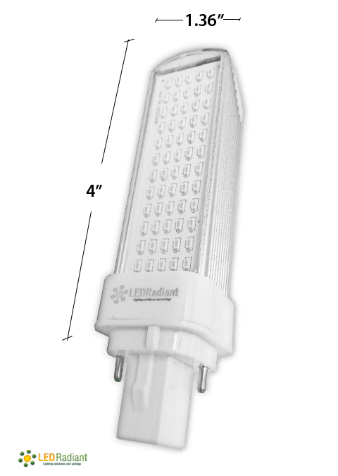 6W PL LED Bulb lamp 650Lm 6500K G24-d3 IP40 UL. Direct Line (Remove Ballast)