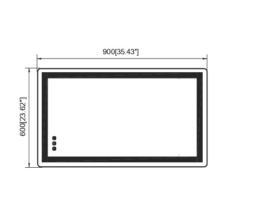 LED Smart Digital Touch Wall Mirror 25W 875Lm