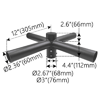 Quadruple Spoke Bracket Horizontal 90*