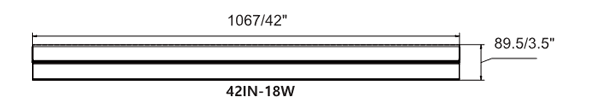 18W Under-Cabinet LED Light: 42" Cabinet Mountable, CCT 3/4000K 1283lm