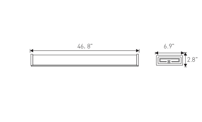 LED Linear Wraparound 4Ft 30/40/50W 3CCT adjustable, 5750lm