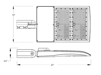 Street Light LED 200W Shoebox or parking lot fixture 26200Lm 5000K UL IP67 DLC
