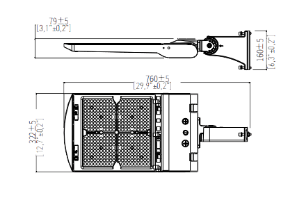 LED Street Light fixture 150/100/80W 3CCT 22500Lm
