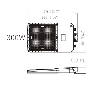 LED Street Light fixture 300W 5000K 45000Lm