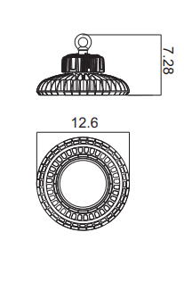  UFO LED Light High Bay 480V 150W 20215 Lumen 5000K UL & DLC