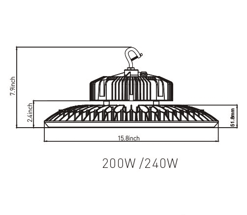 UFO LED Light 240/200/180W White Dimmable 43200Lm 5000K