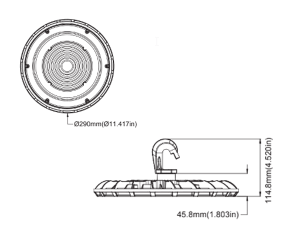 Industrial UFO High Bay LED Light 150W 17400Lm CCT 5000K 120V