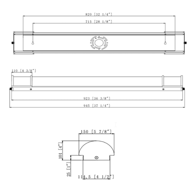 36" Nickel LED Vanity Bathroom Light: 30/40/5000K, 30W, 2100 Lumens