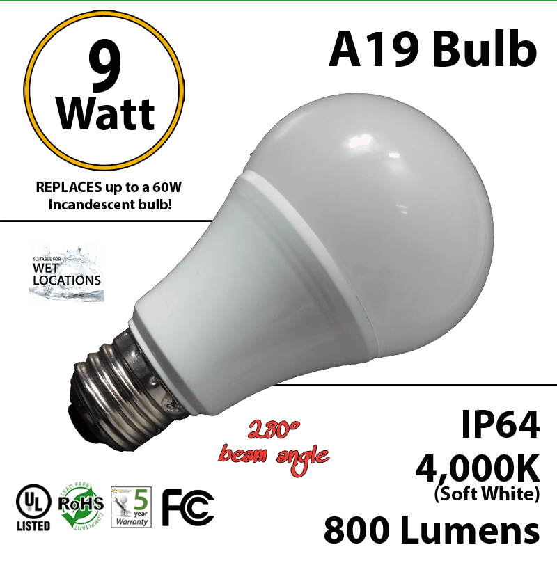 A19 3W 280 Beam Angle Orange Turtle