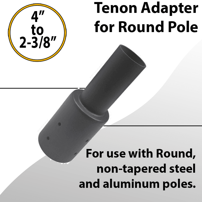 Light pole tenon reducer for 4" round pole to 2-3/8"