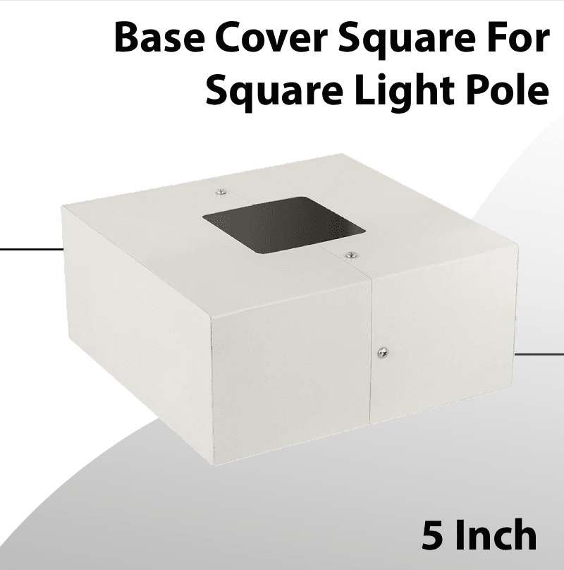 Base Cover Square White For Square Light Pole 5 Inch