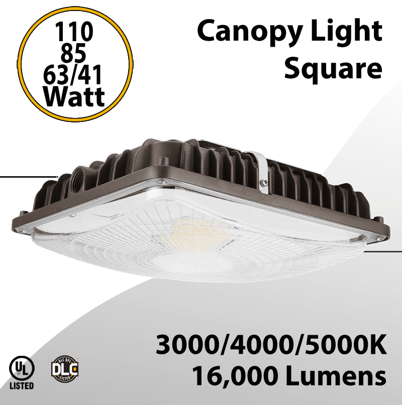 Canopy Light Square 41 to 110W - 3000/4000/5000K - 16000Lm