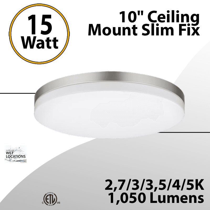 Ceiling Mount Slim Fix 10" 15W CCT Tunable 27-5000K 1050Lm