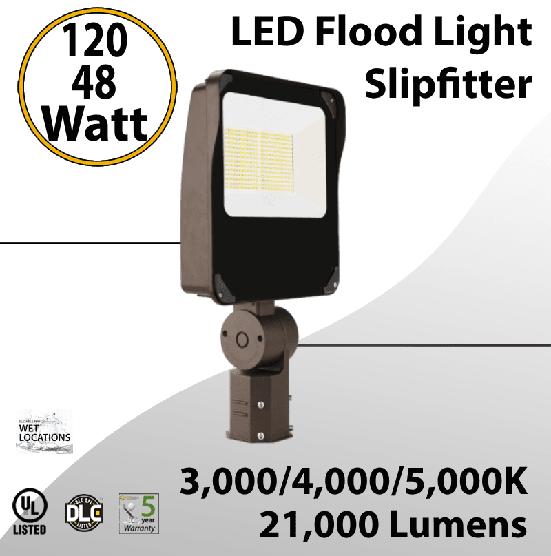 LED Flood Light Slipfitter 120W-48W 21000Lm 3000K 4000K 5000K