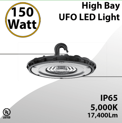Industrial UFO High Bay LED Light 150W 17400Lm CCT 5000K 120V