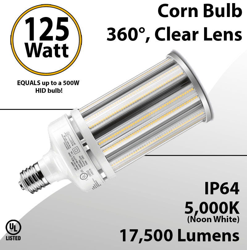 Led Corn Bulb 125W 17500 Lm 5000K IP64 E39