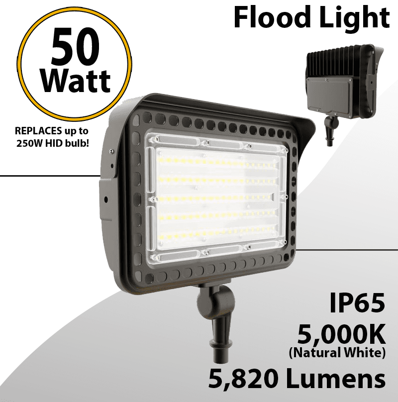 LED flood light 15W 5000K with knuckle mount 1950 lumens